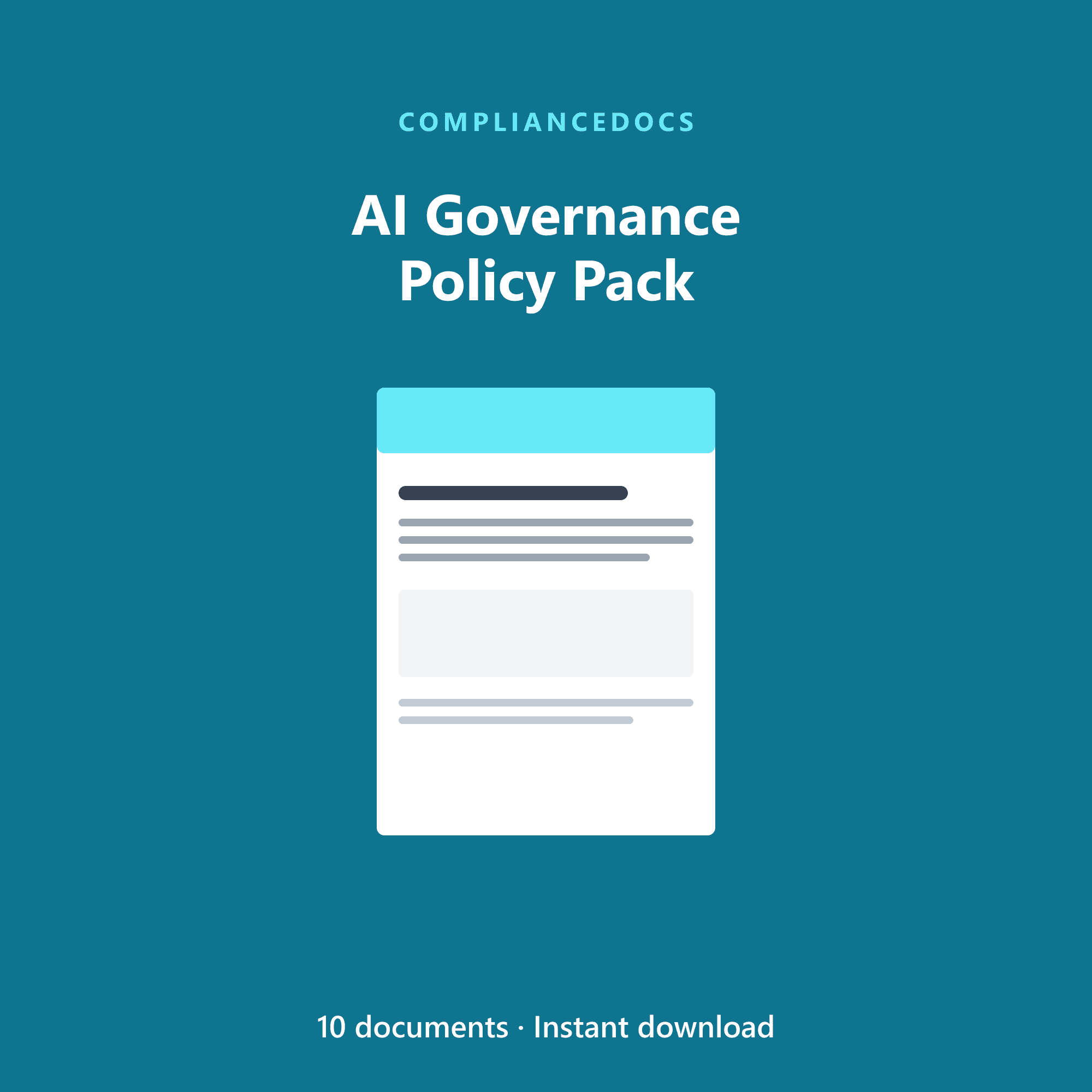 AI Governance Policy Pack — 10 editable AI Governance (EU AI Act + NIST AI RMF) document templates in Word and Excel