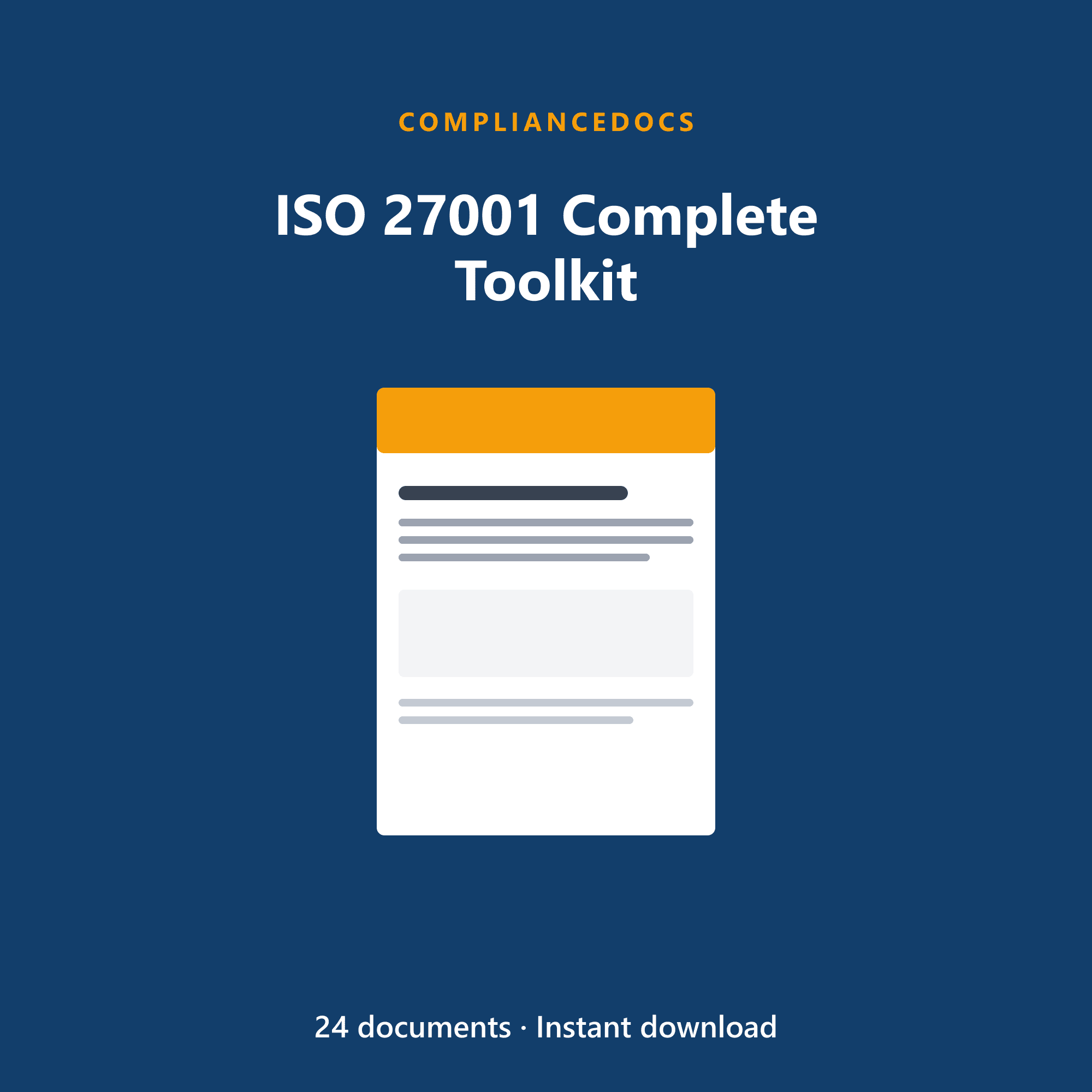 ISO 27001 Complete Toolkit — 24 editable ISO/IEC 27001:2022 document templates in Word and Excel