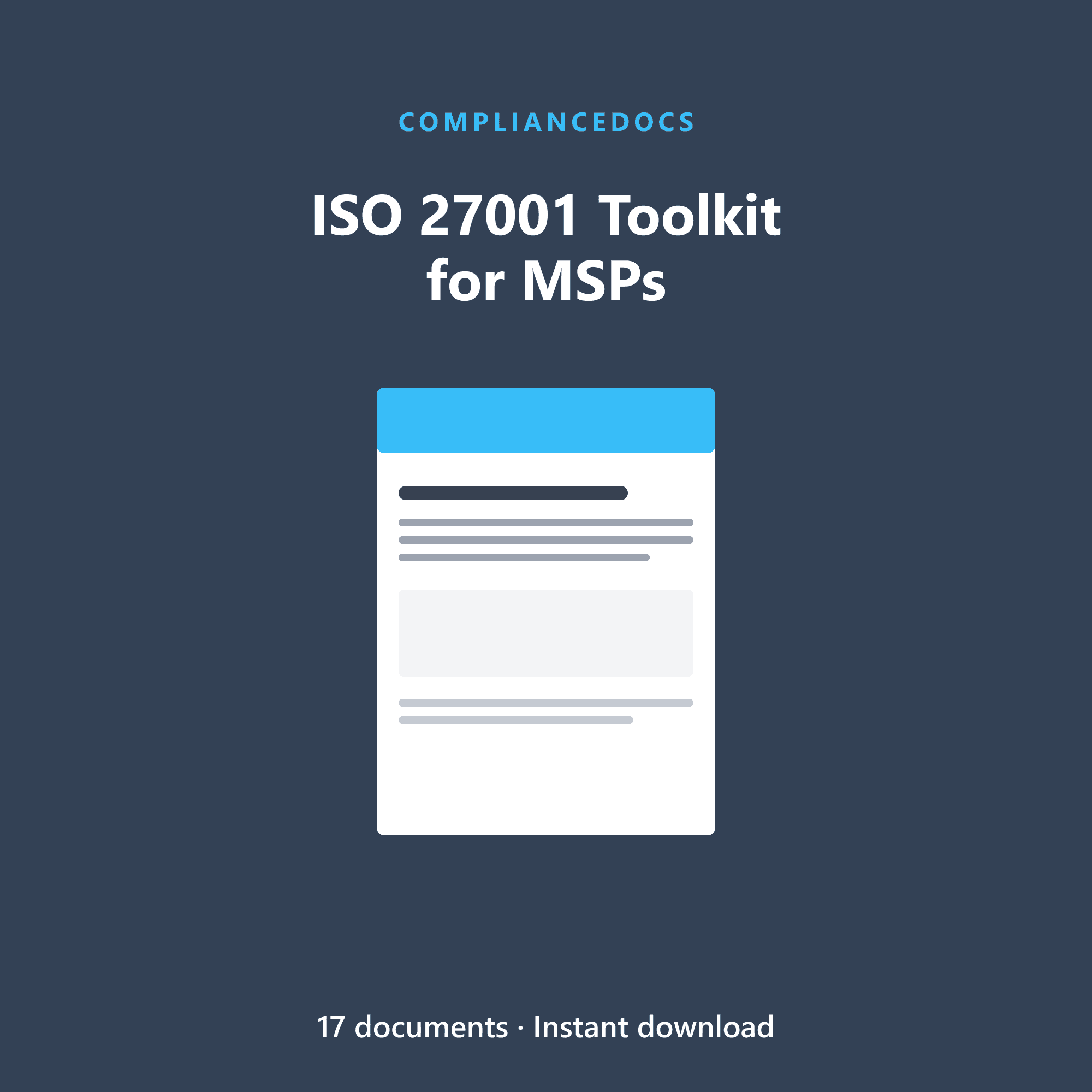 ISO 27001 Toolkit for MSPs — 17 editable ISO/IEC 27001:2022 document templates in Word and Excel