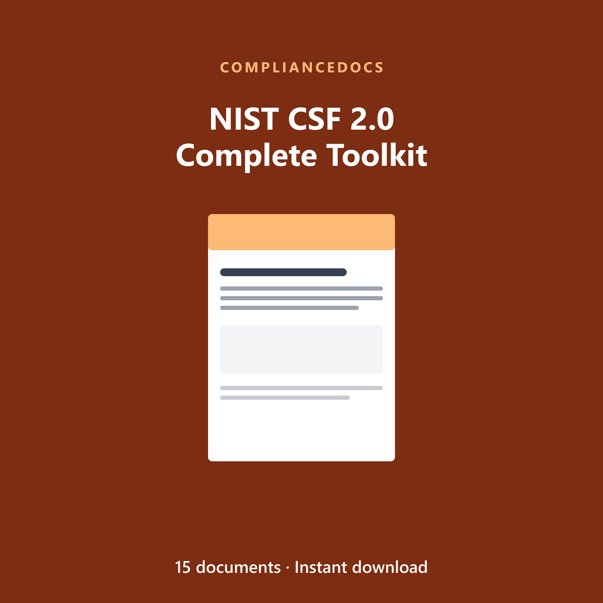 NIST CSF 2.0 Complete Toolkit — 15 editable NIST CSF 2.0 document templates in Word and Excel